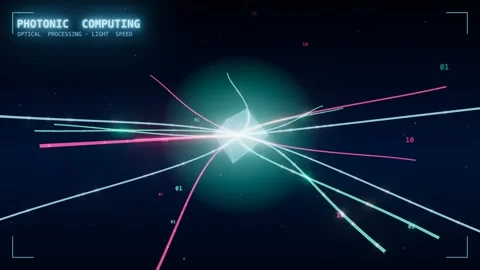 Photonic computing prism light beams Stock Footage 339998886