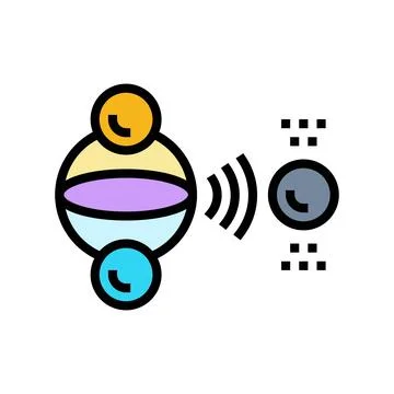 Photonic qubit quantum computer color icon vector illustration 스톡 일러스트