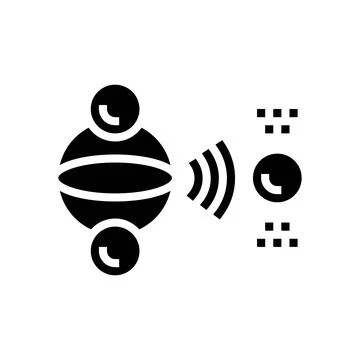 Photonic qubit quantum computer glyph icon vector illustration Stockillustratie