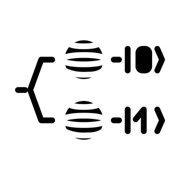 Photonic qubit quantum computer glyph icon vector illustration 스톡 일러스트