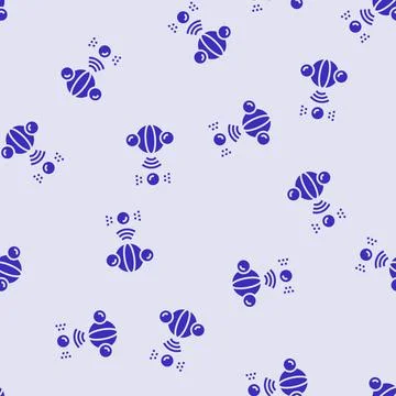 Photonic qubit quantum computer glyph seamless pattern Illustrazione stock
