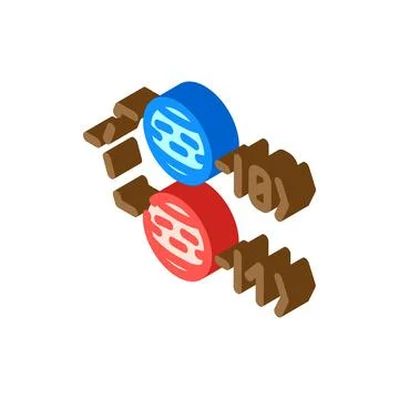 Photonic qubit quantum computer isometric icon vector illustration Stock Illustration