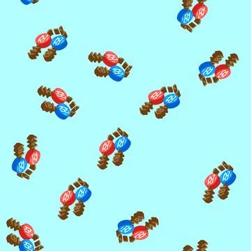 Photonic qubit quantum computer isometric icon seamless pattern Stock Illustration