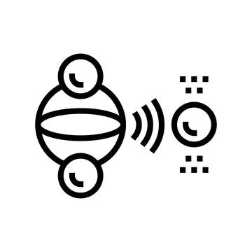 Photonic qubit quantum computer line icon vector illustration Stock-Illustration