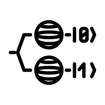 Photonic qubit quantum computer line icon vector illustration Illustrazione stock