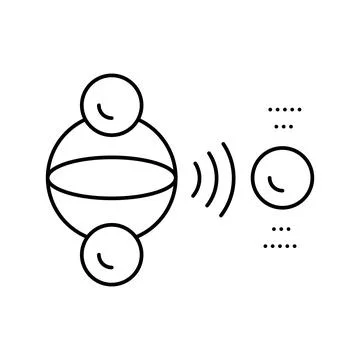 Photonic qubit quantum computer line icon vector illustration イラスト素材