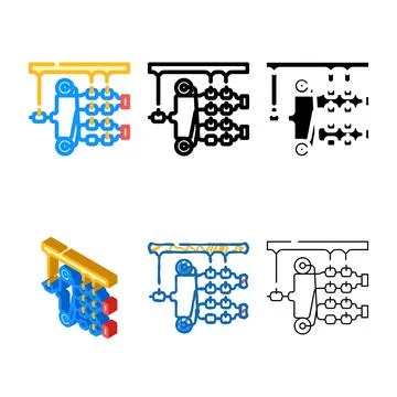 Photonics quantum technology color icon concepts vector 스톡 일러스트