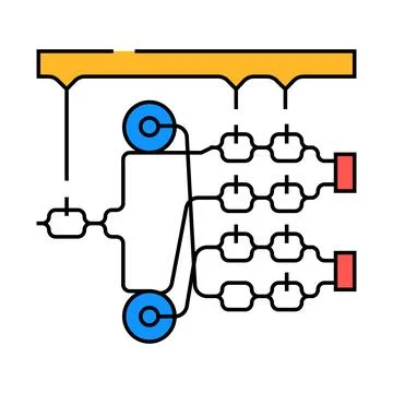 Photonics quantum technology icon color illustration Stock Illustration