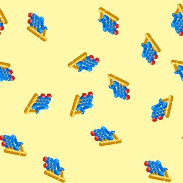 Photonics quantum technology isometric icon seamless pattern 스톡 일러스트