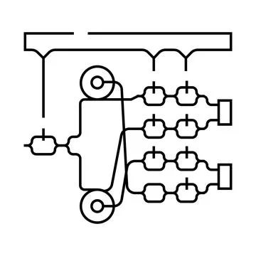 Photonics quantum technology line icon vector illustration Stock Illustration