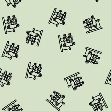 Photonics quantum technology line vector seamless pattern Stock Illustration