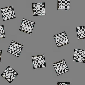 Photonics quantum technology vector seamless pattern Stock Illustration