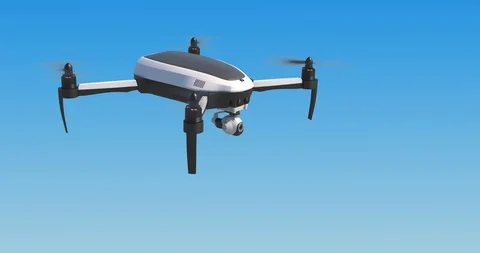 Photorealistic 3d animated drone's arrival - alpha matte Stock Footage 106905848