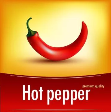 Photorealistic illustration of a chilli in  vector format. Stock Illustration