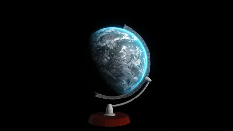Photorealistic Planet Earth Globe Loop Rotating with Transparent Background Video stock 132217684