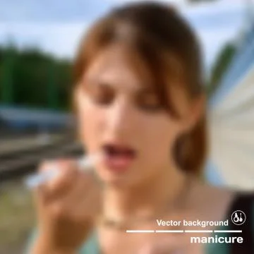 Photorealistic vector background with blurred face of a girl man Illustrazione stock