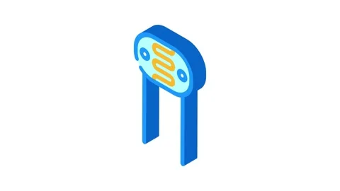Photoresistor electronic component isometric icon animation Video stock 327292979