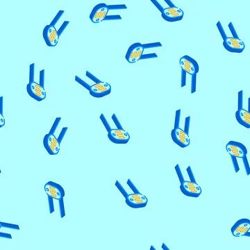 Photoresistor electronic component isometric icon seamless pattern Stock Illustration