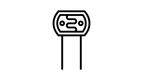 Photoresistor electronic component line icon animation Stock Footage 326134305
