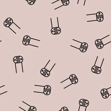 Photoresistor electronic component line vector seamless pattern Stock Illustration