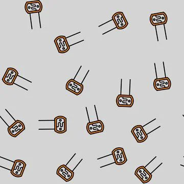 Photoresistor electronic component vector seamless pattern Stockillustratie
