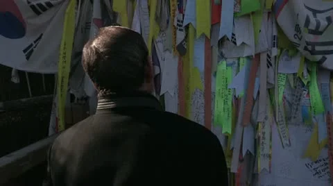 Photos and messages on the border between South and North Korea Video stock 10574871