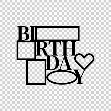 Photos frame template with lettering text birthday design Stock-Illustration