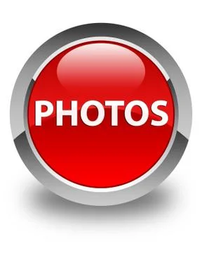 Photos glossy red round button Stock Illustration