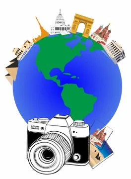 Photos of monuments Stock Illustration