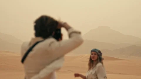 Photoshoot in the Desert of a Model Video stock 271596864