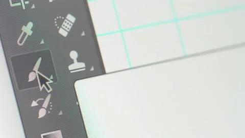 Photoshop Tools Being Used on a Computer Screen Close Up Stock Footage 148240706