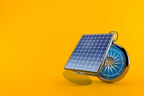 Photovoltaic panel with compass Stock Illustration