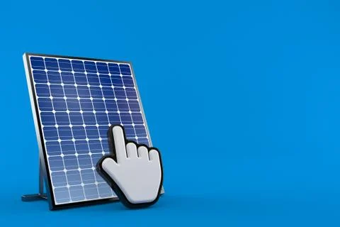 Photovoltaic panel with web cursor Stock Illustration