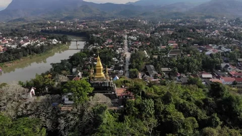 Phou Si In Luang Prabang Stock Footage 147904275
