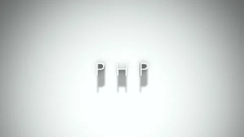 Php 3D title animation with shadows on a white background Stock Footage 297268844