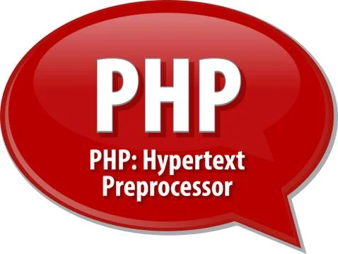 PHP acronym definition speech bubble illustration 库存插图