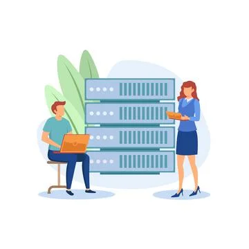 PHP and MySqi development illustration exclusive design inspiration 库存插图