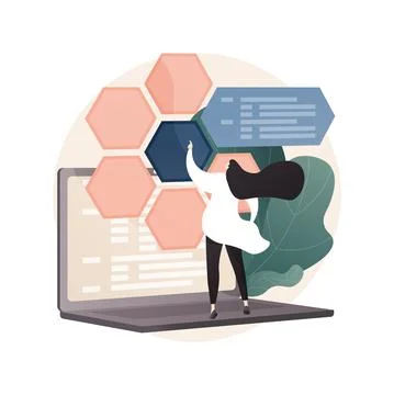 PHP and MySql development abstract concept vector illustration. Stock Illustration