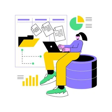 PHP and MySql development abstract concept vector illustration. 스톡 일러스트