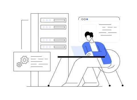 PHP and MySql development abstract concept vector illustration. Stock-Illustration