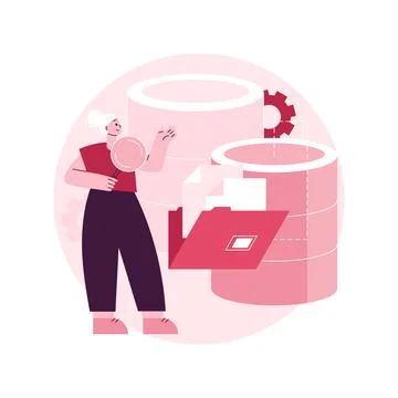 PHP and MySql development abstract concept vector illustration. Stock Illustration