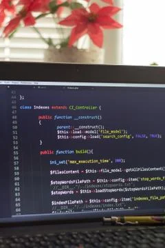 PHP back-end code. Computer programming source code Foto stock