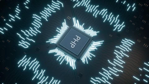 PHP chip processor CPU GPU technology bg able to loop endless Stock Footage 348275588
