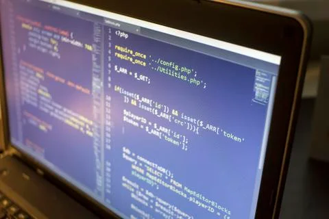 PHP code close up 스톡 사진