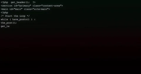 Php code composition on abstract background. Lines of php code appear typed.  Stock Footage 145955527