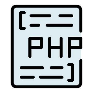 Php code icon vector flat Stock Illustration