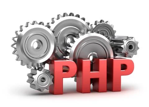 PHP Coding concept on white Stock Illustration