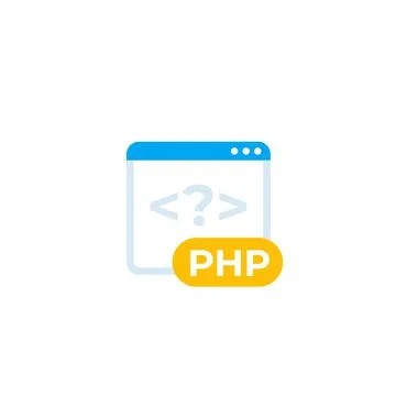 PHP coding vector icon, flat style Stock Illustration
