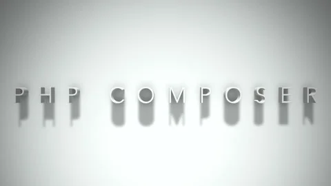 Php composer 3D title animation white text on a white background Stock Footage 299758533