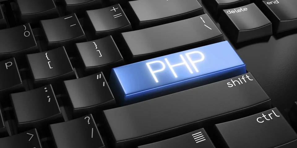 PHP - computer keyboard - 3D illustration イラスト素材